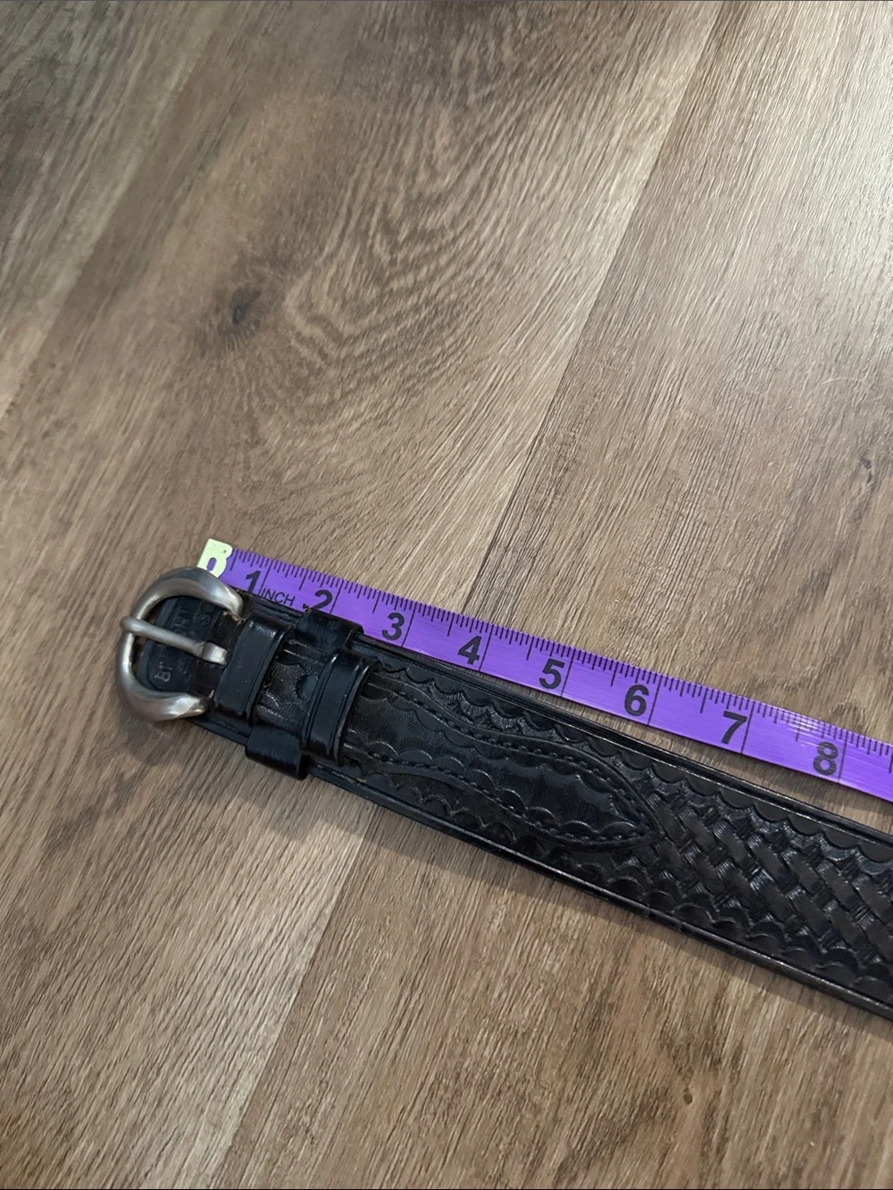 Bianchi Ranger Belt Black Leather Brass Buckle 36
